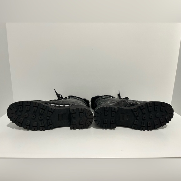 J Crew New Nordic boots in Black shiny croc-embossed leather size 10 NEW CE828 - Picture 10 of 12